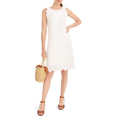 J.crew Eyelet Trim Sleeveless Knit Dress, Ivory