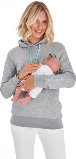 Grey Maternity & Nursing Hoodie