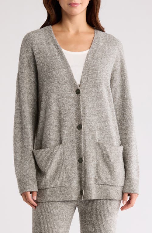 Barefoot Dreams Cozychic Lite® Heather Rib Pocket Cardigan In Olive Branch/pearl