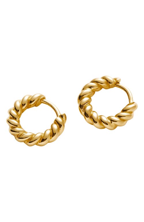 Missoma Twisted Huggie Hoop Earrings In Gold