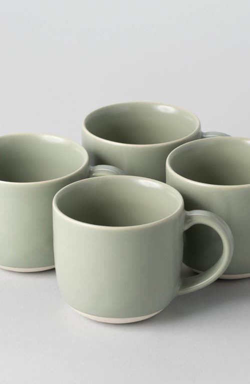 Shop Fable The Mugs Set Of 4 Stoneware Mugs In Beachgrass Green