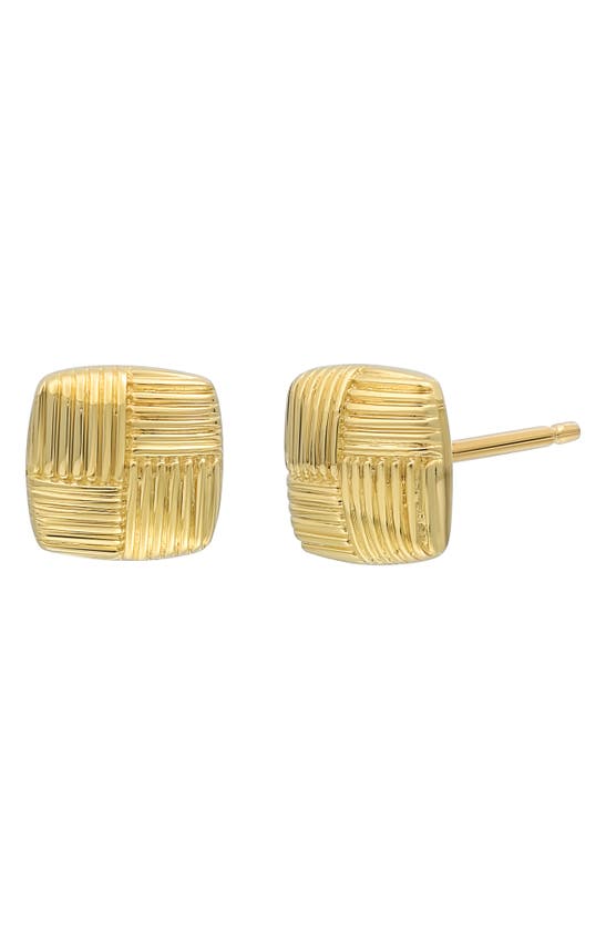 Bony Levy 14k Gold Crosshatched Stud Earrings In 14k Yellow Gold
