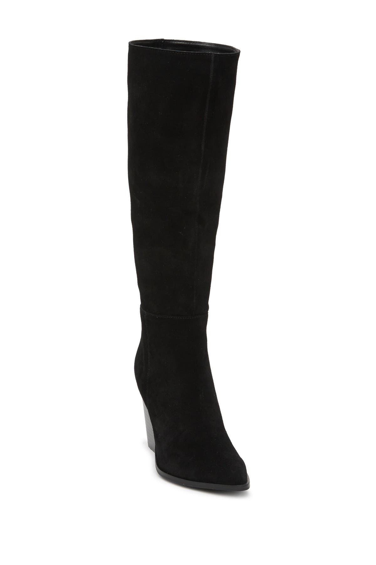 ladies navy leather knee high boots