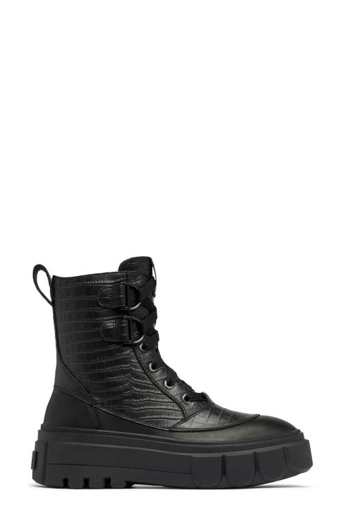 Sorel Caribou X Waterproof Leather Lace-up Boot In Black/black