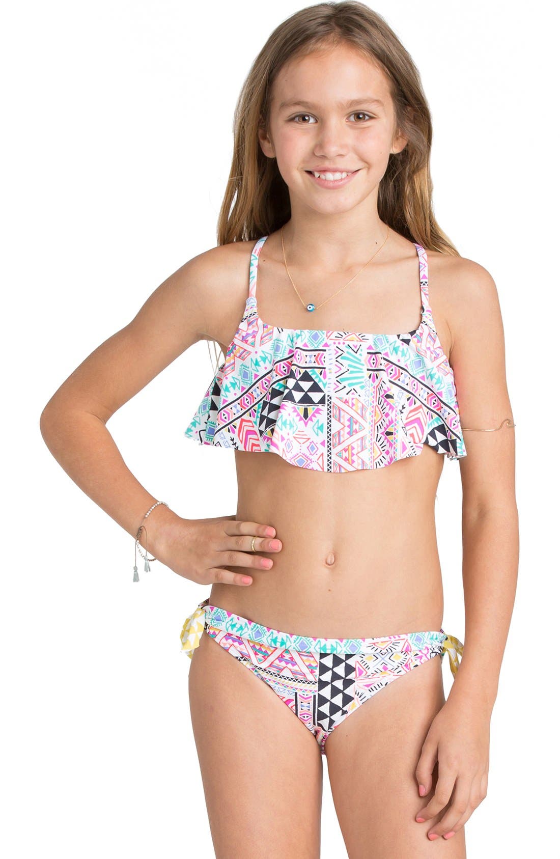 Billabong 'Mystical Madness' TwoPiece Flounce Swimsuit (Little Girls