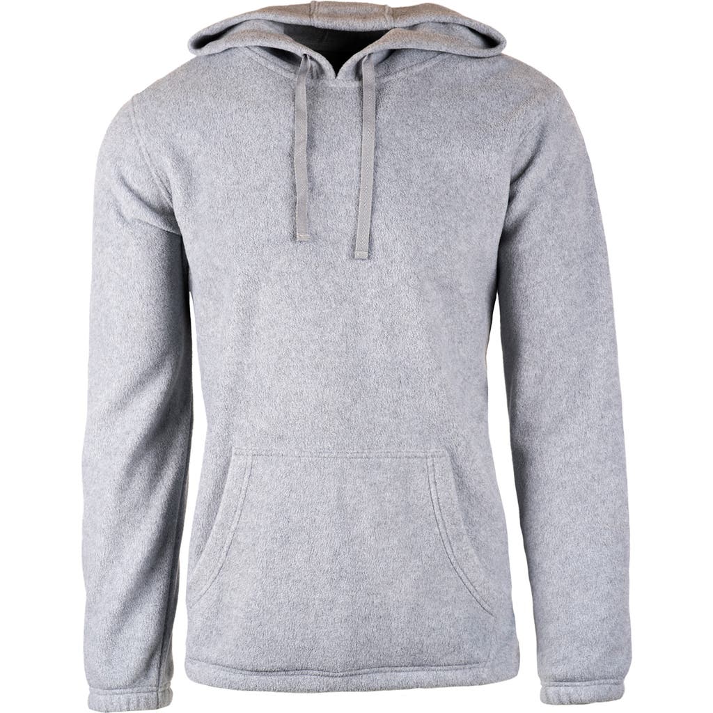 Burnside Comfy Polar Fleece Hoodie In Heather Grey