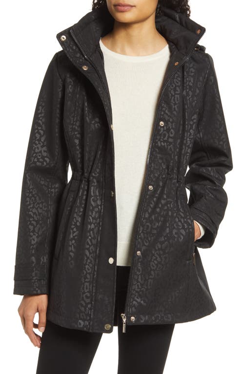 Gallery Soft Shell Water Resistant Raincoat Leopard at Nordstrom,