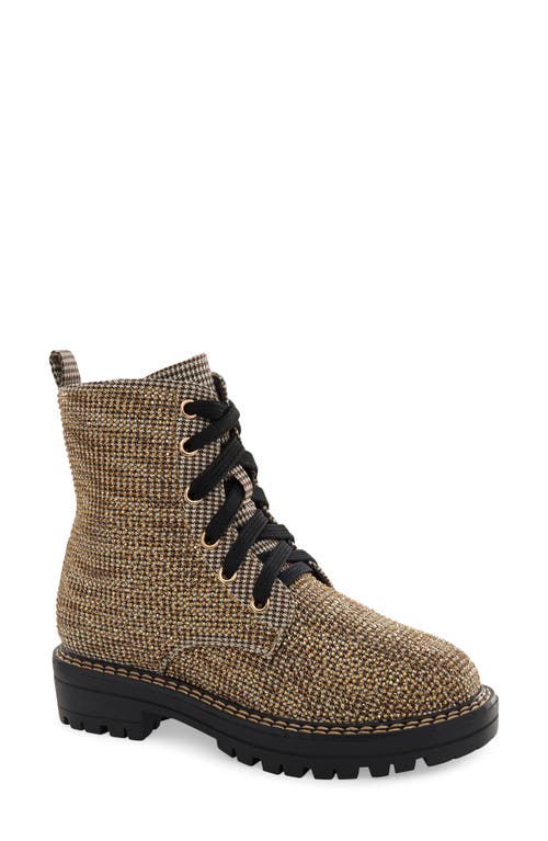 Kurt Geiger London Mini Burlington Crystal Embellished Combat Boot Gold at Nordstrom, M