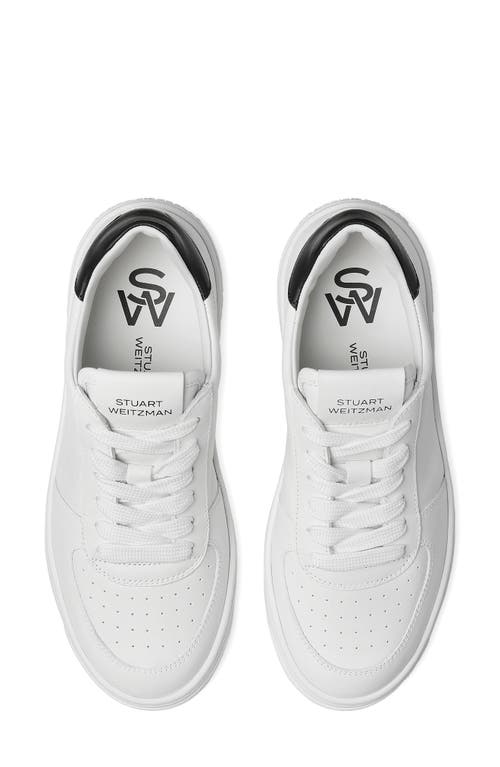 Shop Stuart Weitzman Courtside Sneaker In White/black Leather