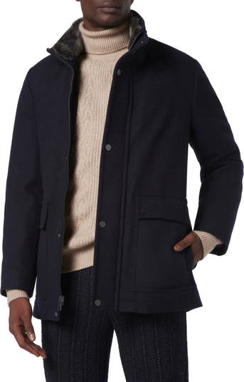 Andrew Marc Wool Blend Faux Fur Collared Jacket | Nordstromrack