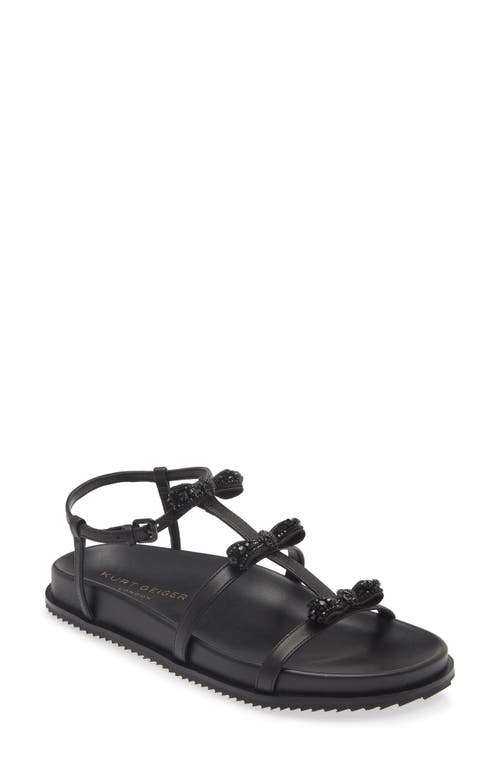 Shop Kurt Geiger London Pierra Micro Bow Gladiator Sandal In Black