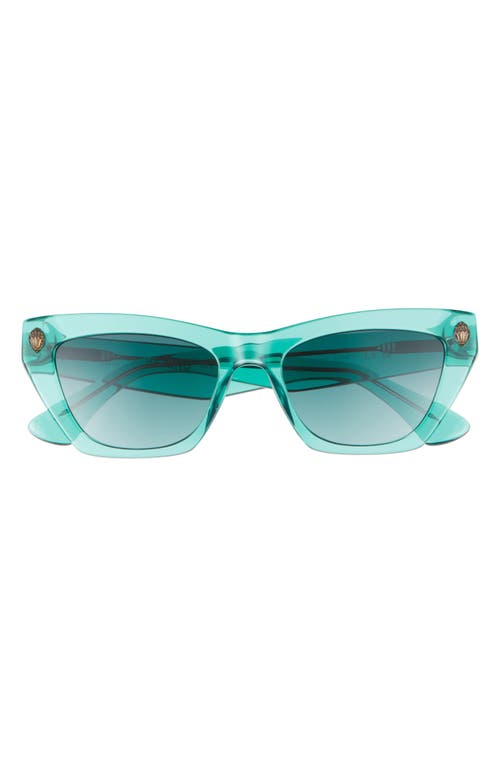 Kurt Geiger London 51mm Cat Eye Sunglasses in Green/Green Shaded at Nordstrom