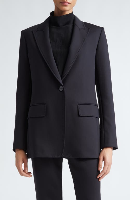 Shop Max Mara Caprara Single Button Jersey Blazer In Black