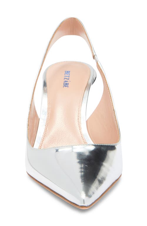 Betzábe Lola Pointed Toe Slingback Pump In Silver Mirror