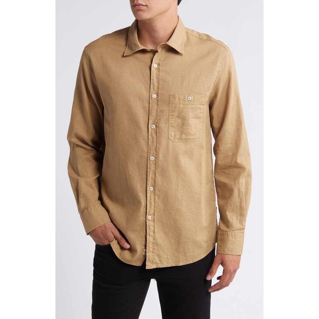 7 FOR ALL MANKIND 7 FOR ALL MANKIND SOLID COTTON & LINEN BUTTON-UP SHIRT