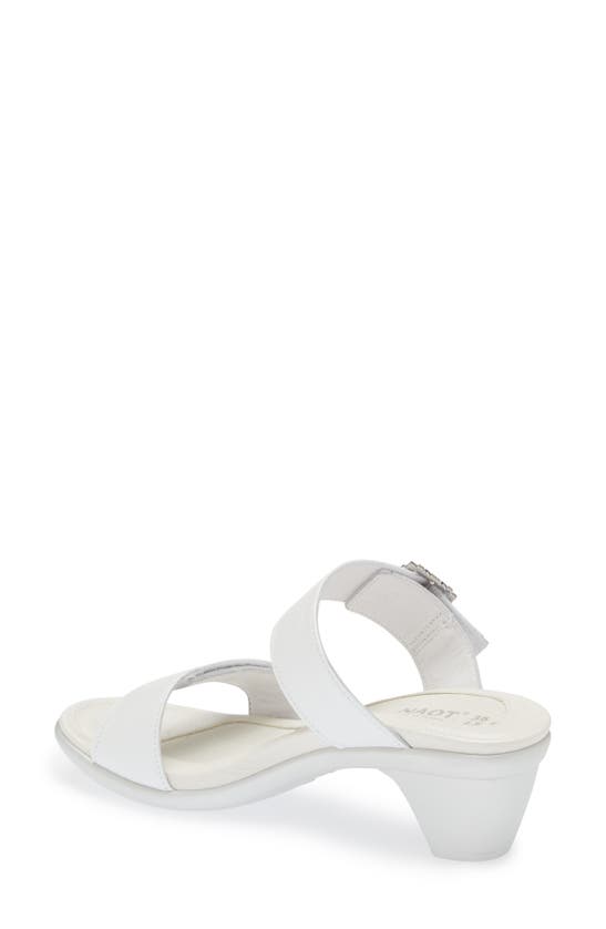 Naot Recent Slide Sandal In White Pearl Leather