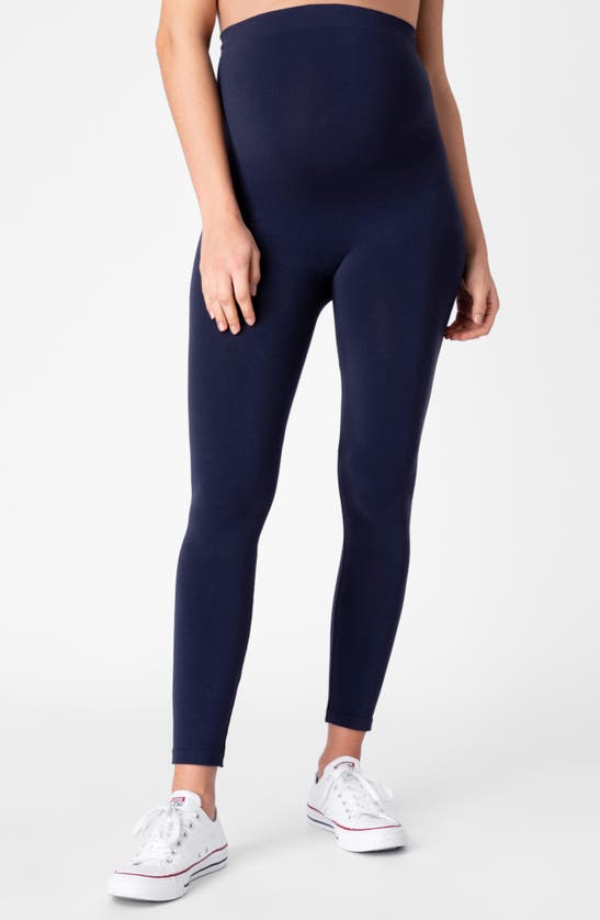 Shop Seraphine Over The Bump Maternity Leggings In Navy
