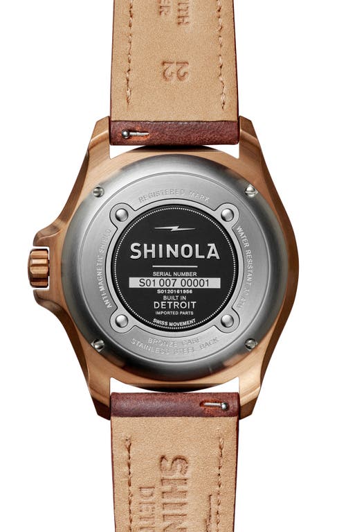 Shop Shinola Monster Automatic Strap Watch, 43mm In Teak/black/bronze