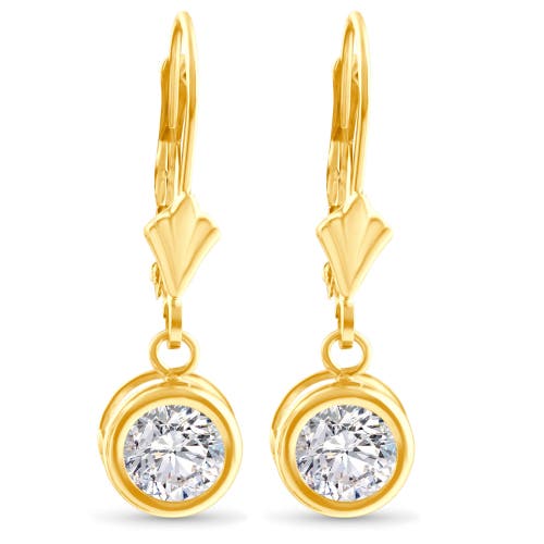 Bliss Diamond 1.80ct Diamond Lab Grown Dangle Lever Back Hoop Earrings 14k Yellow Gold In 14k Yellow Gold