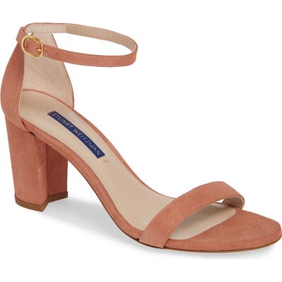 Stuart Weitzman Nearlynude Ankle Strap Sandal, Pink