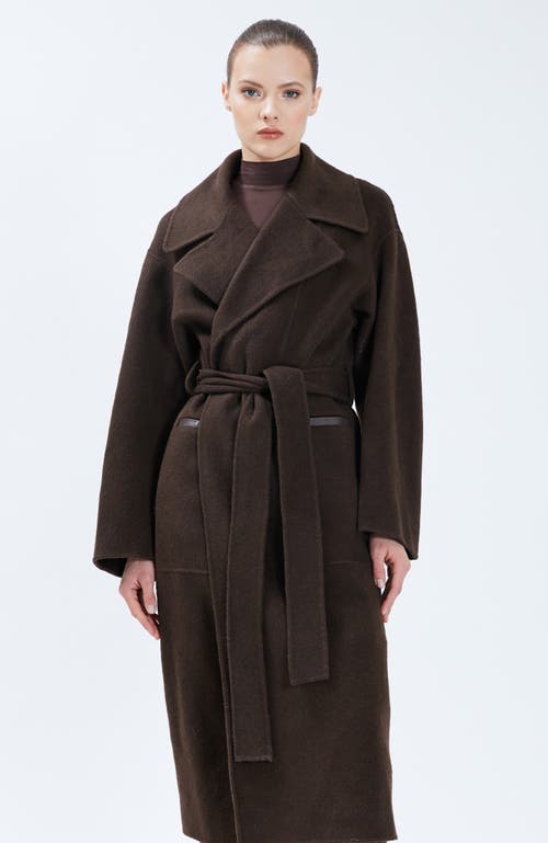 Nicole Benisti Women's Iris Wool-blend Belted Coat In Chocolate