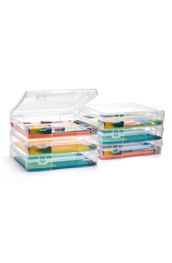 Sorbus 6-pack Portable Project Case Set In Clear