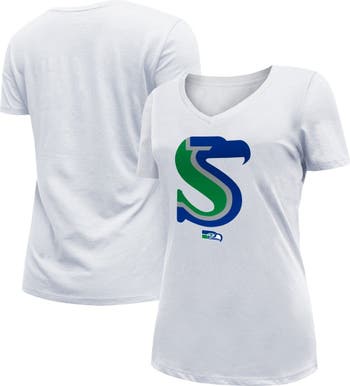 New Era Women's New Era White Seattle Seahawks City Originals V-Neck T-Shirt