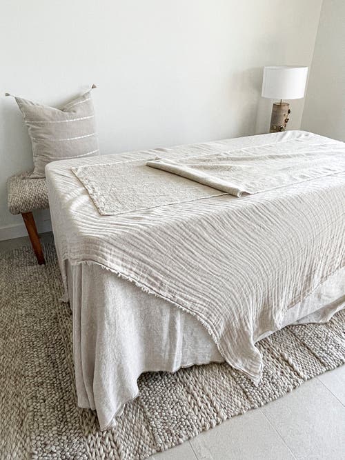 Anaya So Soft Linen Table Runner In Navy Blue