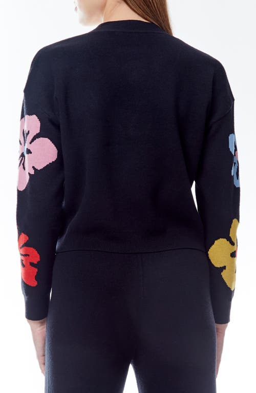 Love By Design Frankie Pattern Cardigan In Black/hibiscus Bloom