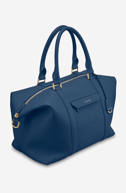Maison De Sabre Maison De Sabré Large Leather Weekender Bag In Pacific Blue