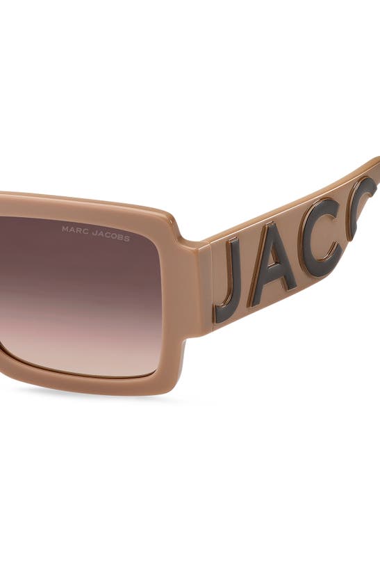 Shop Marc Jacobs 55mm Gradient Rectangular Sunglasses In Brown/ Brown Gradient