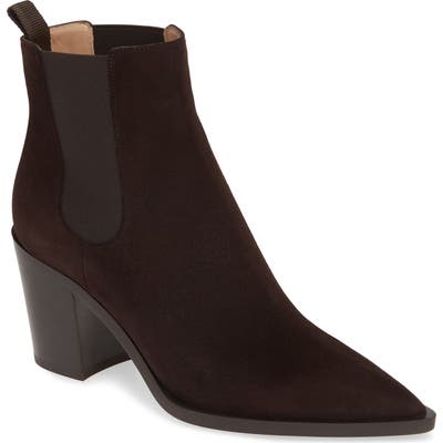 Gianvito Rossi Pointy Toe Chelsea Boot - Brown