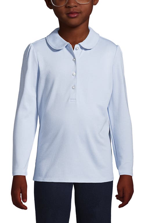 LANDS' END LANDS' END GIRLS LONG SLEEVE PETER PAN COLLAR POLO SHIRT