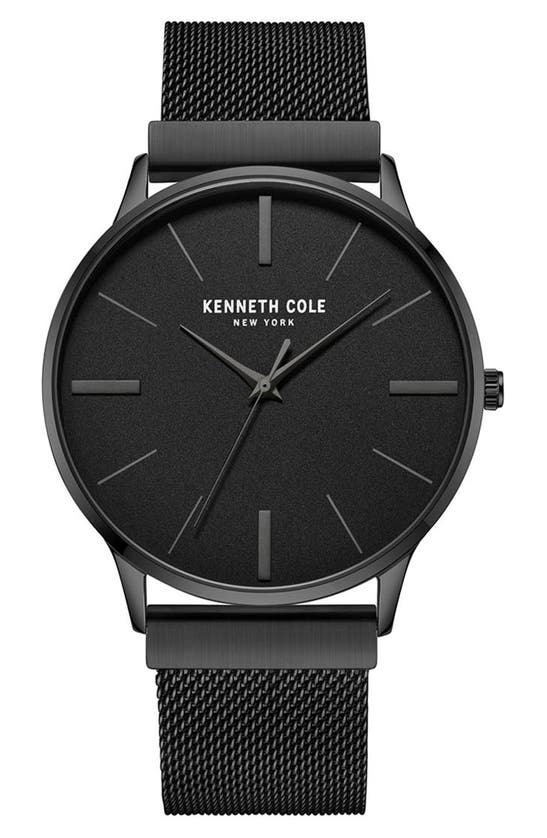 Kenneth Cole Classic Slim Mesh Strap Watch, 42mm In Black