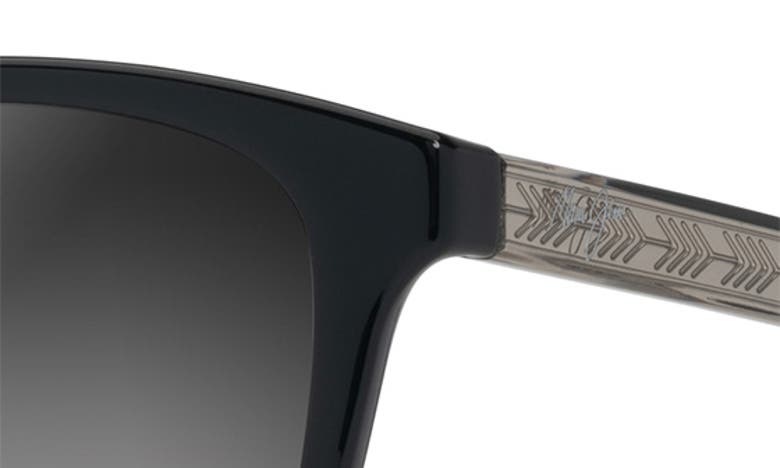 Shop Maui Jim Kuikahi 55mm Gradient Polarizedplus2® Square Sunglasses In Shiny Black W/trans Light Grey
