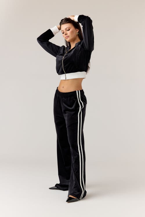 Goldie Byrd Velour Track Pants In Black