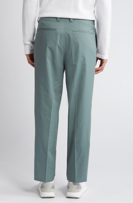 Shop Hugo Boss Hugo Theodor Pleated Stretch Cotton Pants In Dark Green