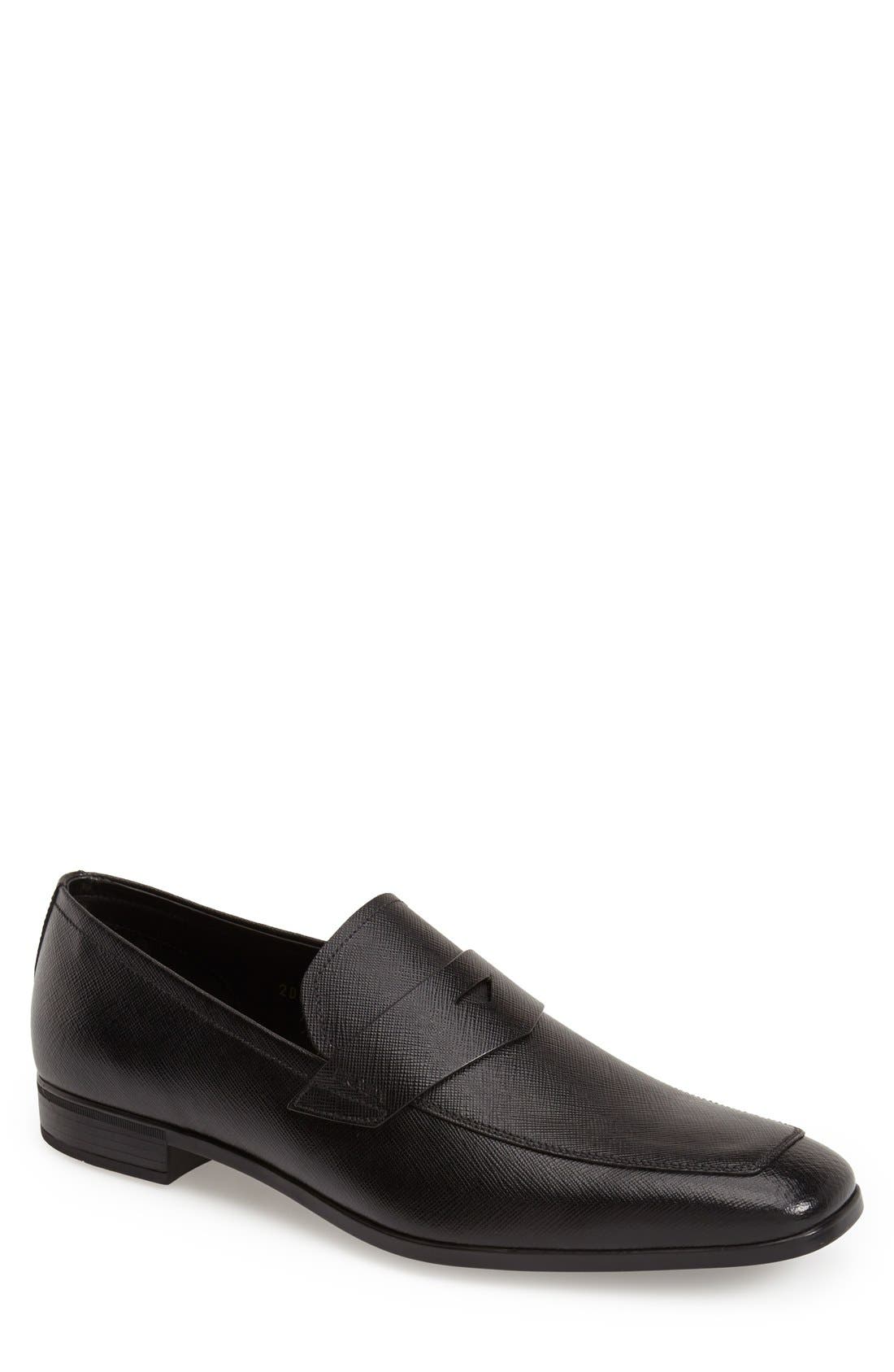 Prada Saffiano Leather Penny Loafer 