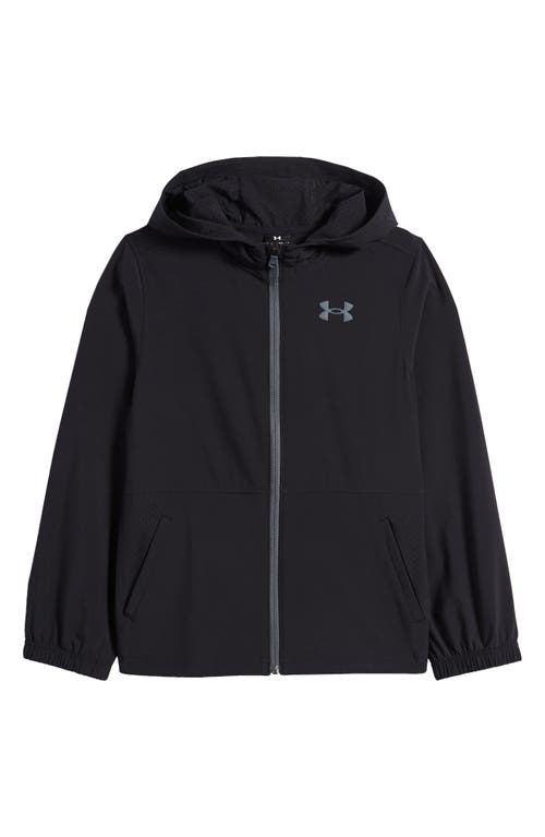 Under Armour Kids' Hooded Zip Front Jacket in Gray
