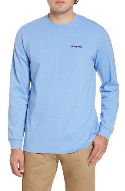 Patagonia Responsibili-tee Long Sleeve T-shirt In Wilder Blue | ModeSens