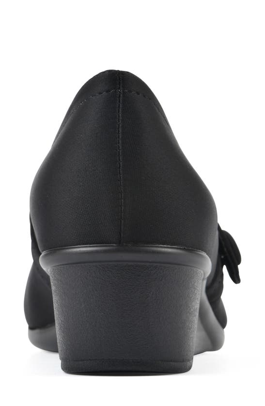 Cliffs By White Mountain Brightly Mary Jane Wedge Pump In Black/ Nylon