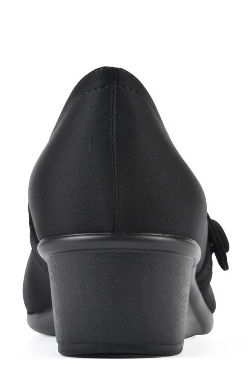 Cliffs By White Mountain Women's Brightly Mary-jane Style Wedge In Black/nylon