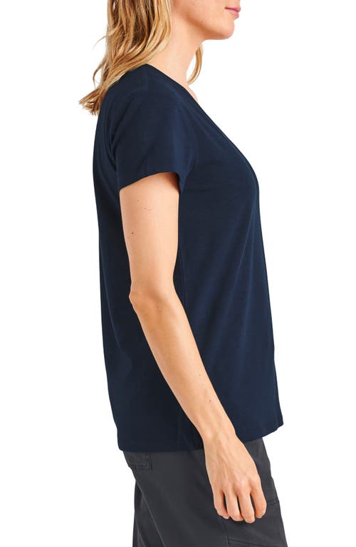 Shop Splendid Kate Slub V-neck T-shirt In Navy