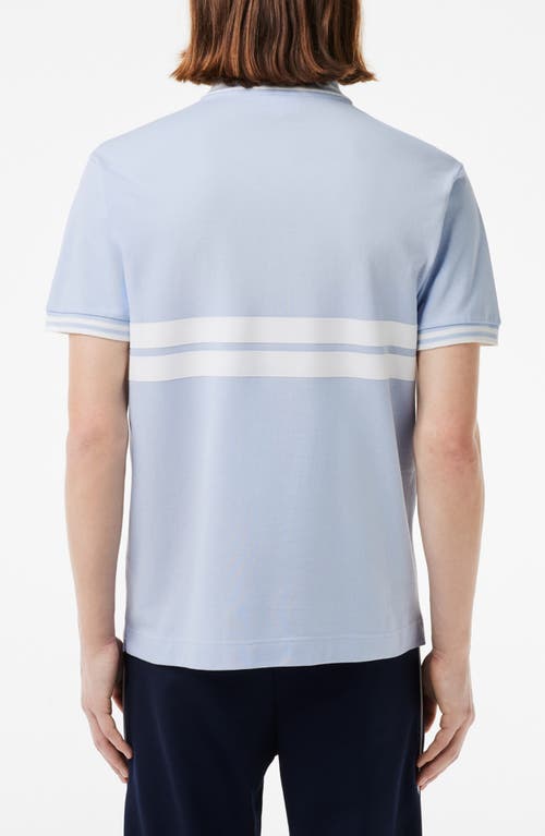 Shop Lacoste Classic Fit Stripe Piqué Knit Polo In Phoenix/farine