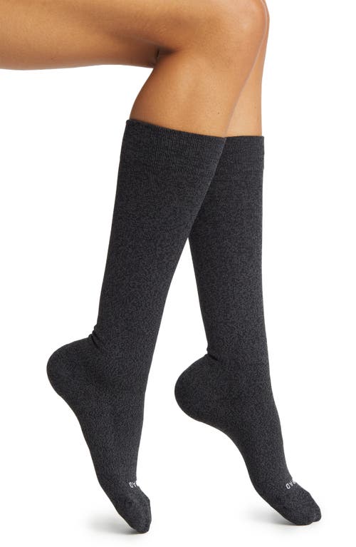 Solid Compression Knee Highs in Heather Charcoal