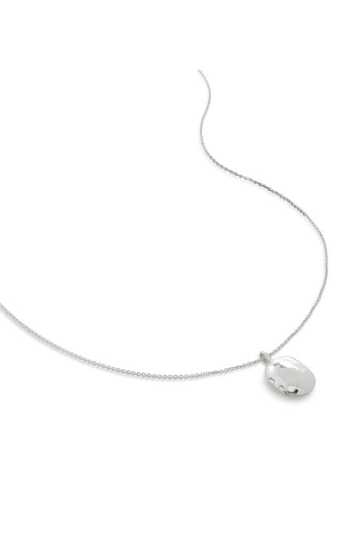 Monica Vinader Mini Id Locket Necklace In Sterling Silver