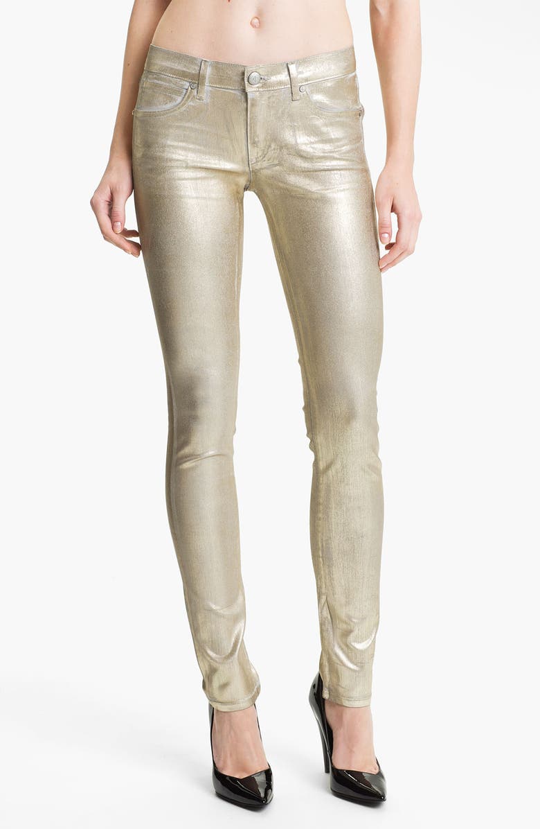 Juicy Couture Metallic Coated Skinny Jeans (Gold Saturated Foil ...