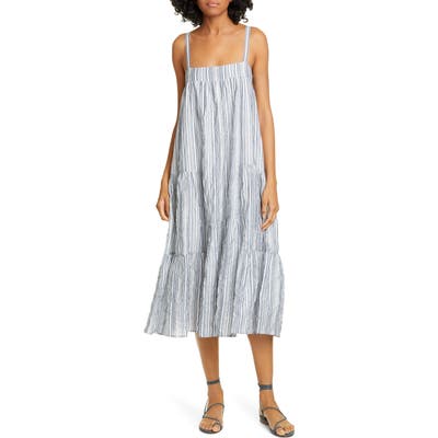 Jenni Kayne Summer Stripe Cotton Blend Sundress, Blue