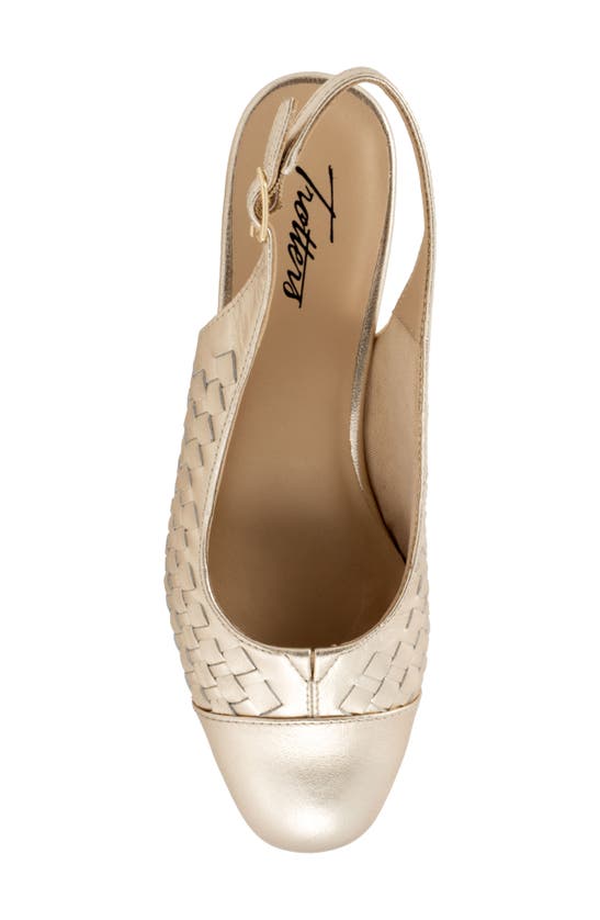 Shop Trotters Dea Woven Slingback Pump In Champagne