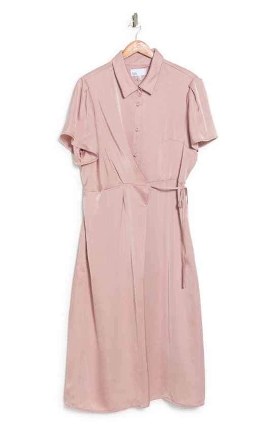 Nordstrom Rack Short Sleeve Wrap Dress In Pink Adobe